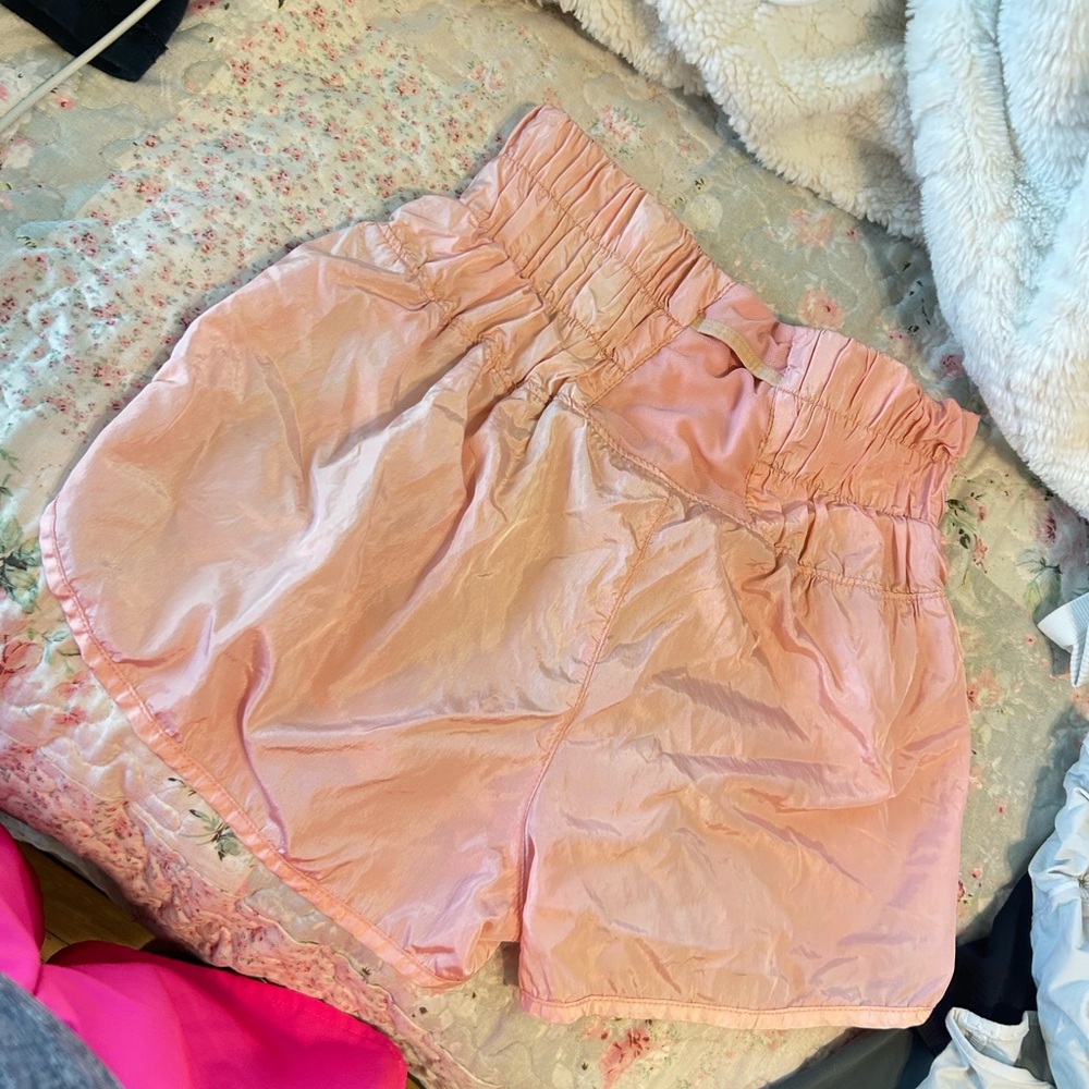 Free People Pink Athletic Shorts Lightweight Elastic Waist